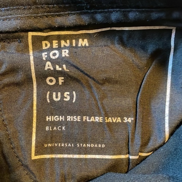 Universal Standard High Rise Flare Sava Jeans Women’s Size 6 Tall Stretch Black - Picture 8 of 10